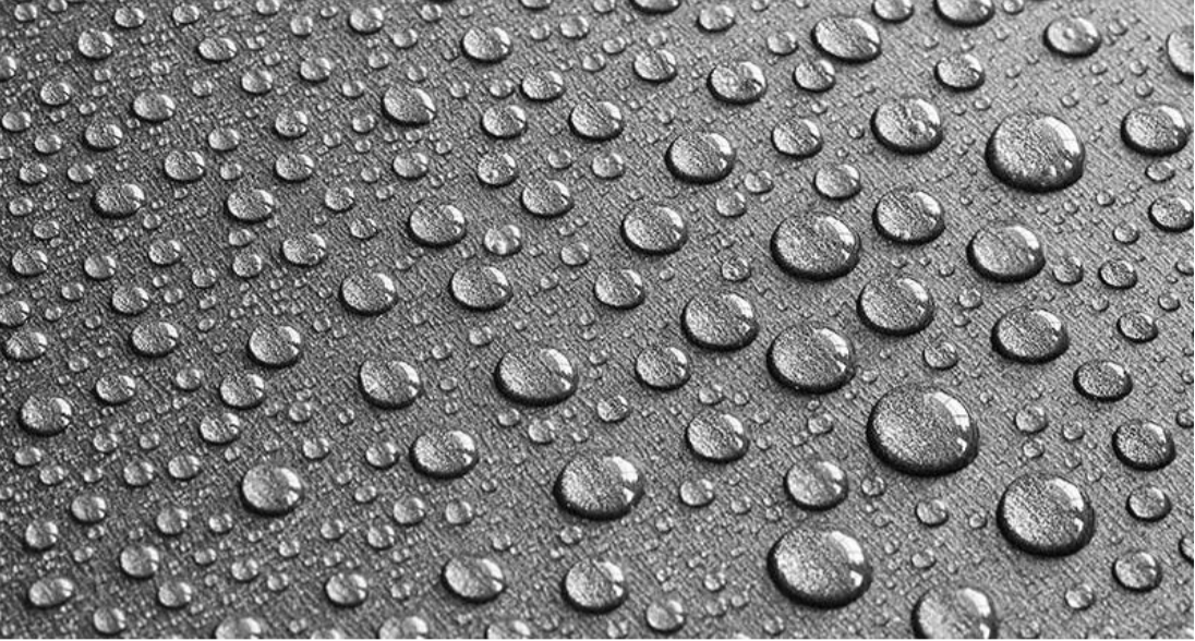 Water droplets on a metal surface