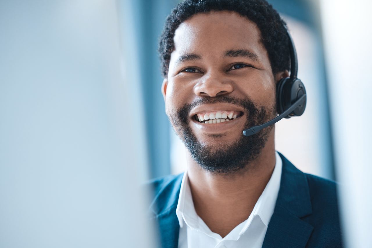 Man on phone following up with customer after order was delivered